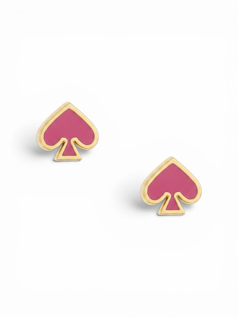 NWT Kate Spade Everyday Spade Enamel Studs in Festive Pink and Gold